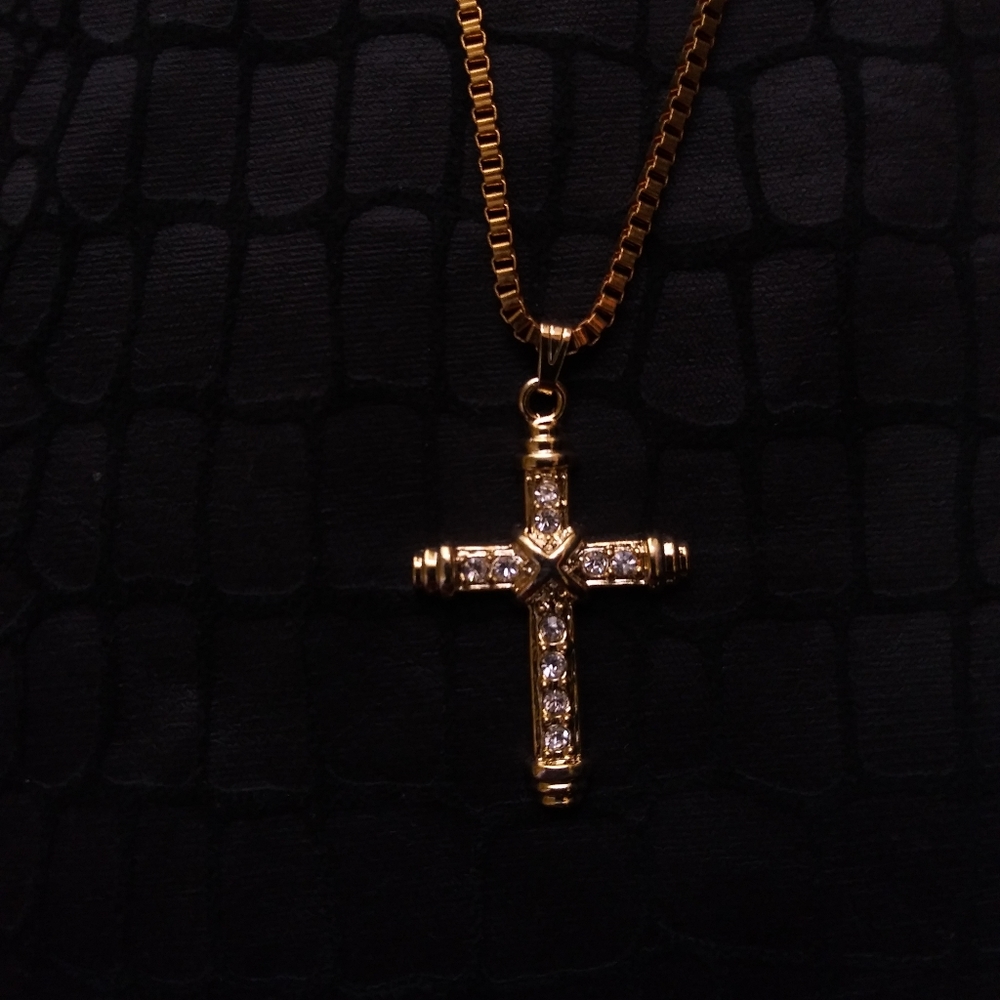 Double Cross iced out Crucifix
